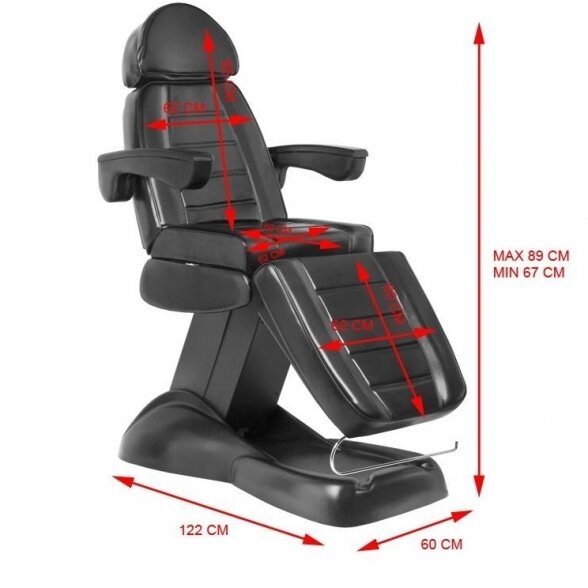 Elektrinis LUX kosmetologijos, SPA krėslas, juodos sp. 2
