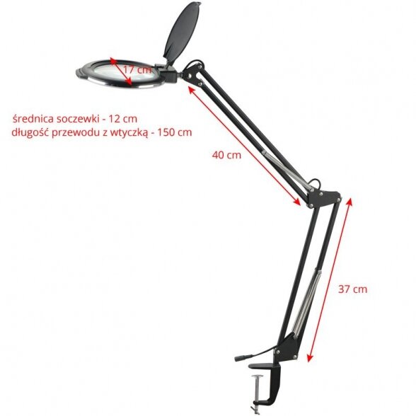 Kosmetologinė LED lempa su lupa 8012 (didina iki 5 kartų) balta 3