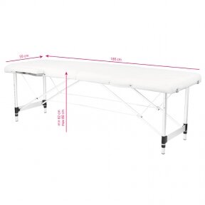 FOLDING 2-PART MASSAGE TABLE WITH ALUMINUM LEGS KOMFORT WHITE