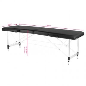 FOLDING 2-PART MASSAGE TABLE WITH ALUMINUM LEGS KOMFORT BLACK