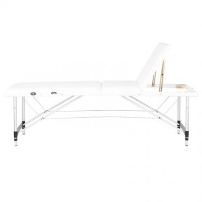 FOLDING 3 PART MASSAGE TABLE WITH ALUMINUM LEGS KOMFORT WHITE