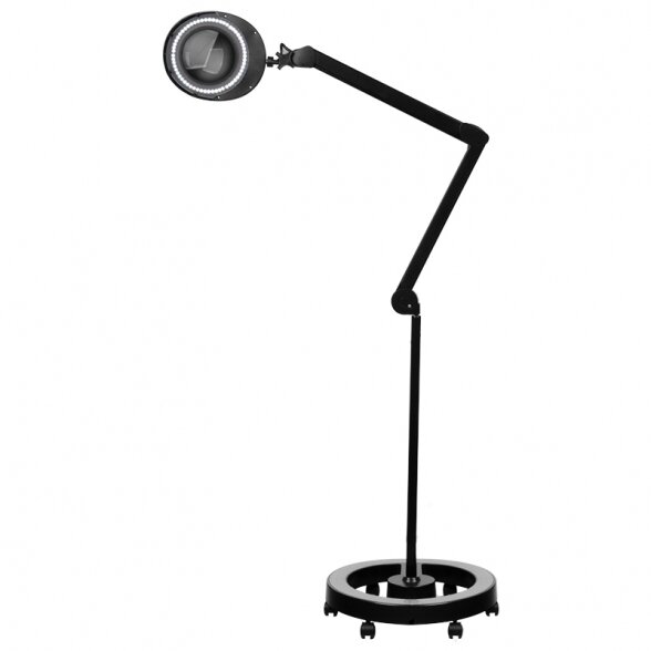 Lamp with magnifying glass ELEGANTE 6025 SMD 5D, with stand, black