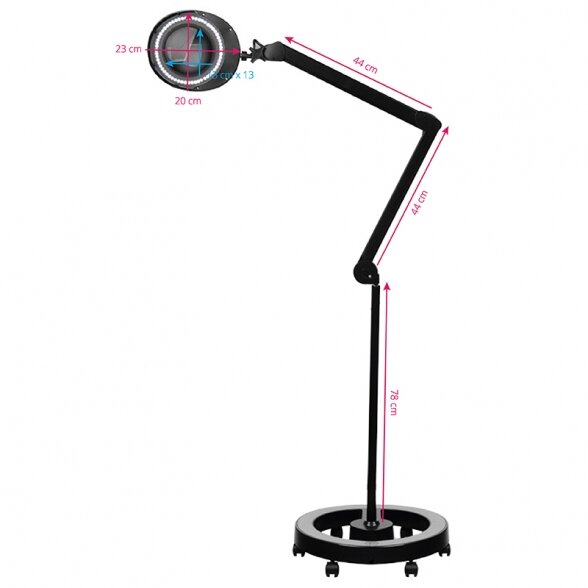 Lamp with magnifying glass ELEGANTE 6025 SMD 5D, with stand, black 5