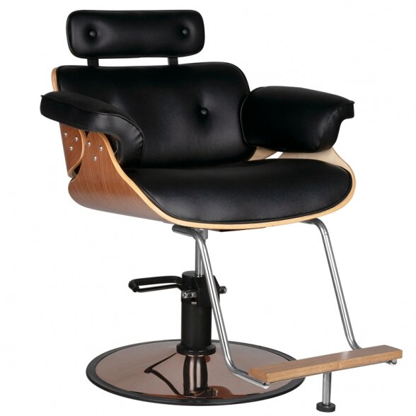 Barber chair GABBIANO FLORENCE, black - walnut