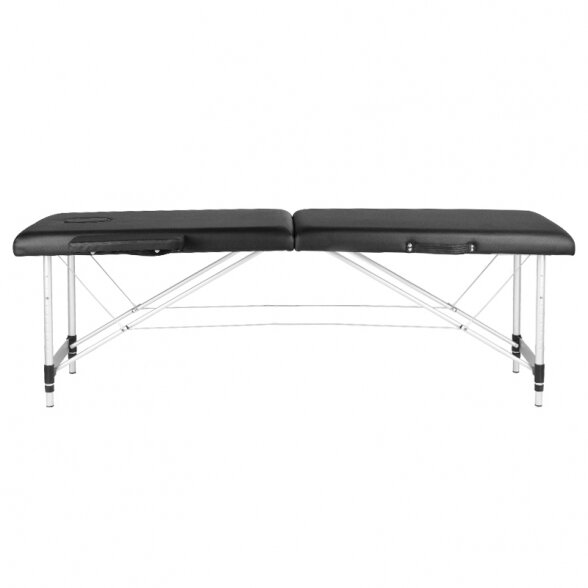 FOLDING 2-PART MASSAGE TABLE WITH ALUMINUM LEGS KOMFORT BLACK