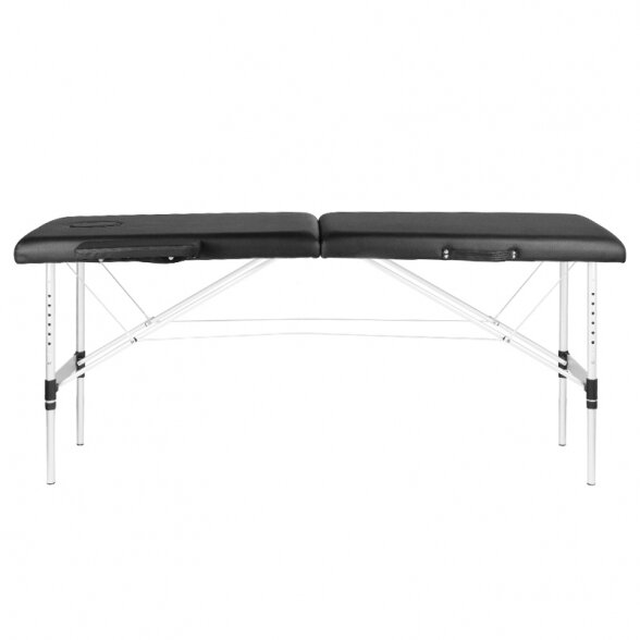 FOLDING 2-PART MASSAGE TABLE WITH ALUMINUM LEGS KOMFORT BLACK 2