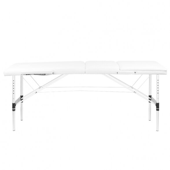 FOLDING 3 PART MASSAGE TABLE WITH ALUMINUM LEGS KOMFORT WHITE 3