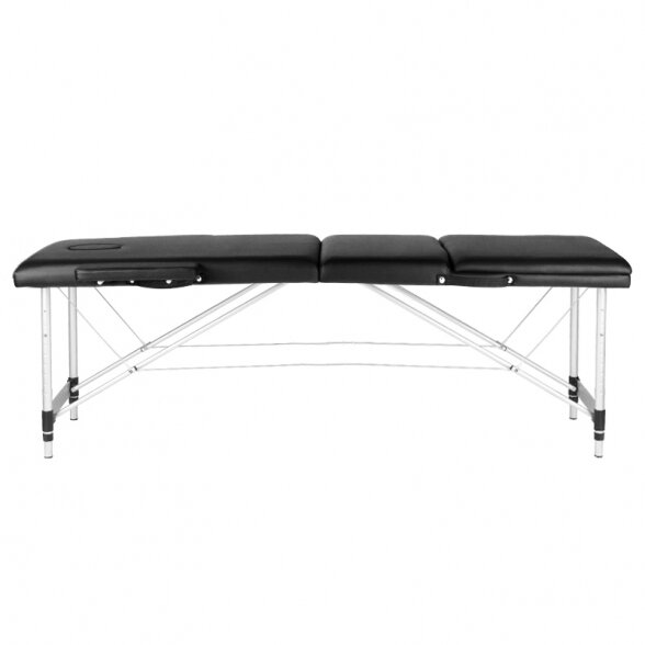 Folding 3-part massage table with aluminum legs KOMFORT BLACK 1