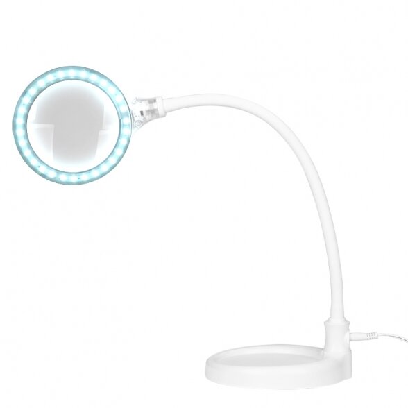 Table lamp with magnifying glass