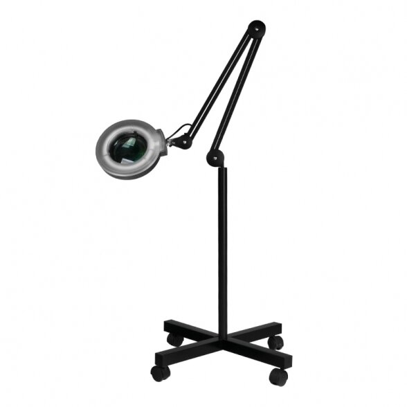 Cosmetic lamp with magnifying glass, black color