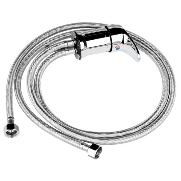 Hairdressing sink faucet with water hose, chrome sp.