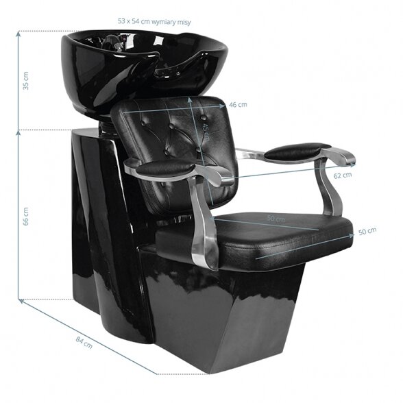 Hairdressing sink MOLISE, black sp. 3