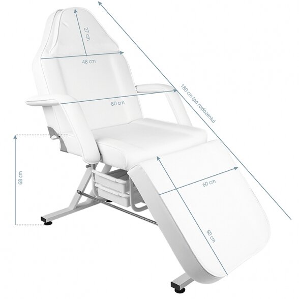 Mechanical bed for cosmetic procedures Sillon, white 4