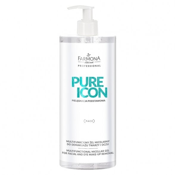 FARMONA PURE ICON multifunctional micellar cleansing gel for face and eye makeup removal, 500ml