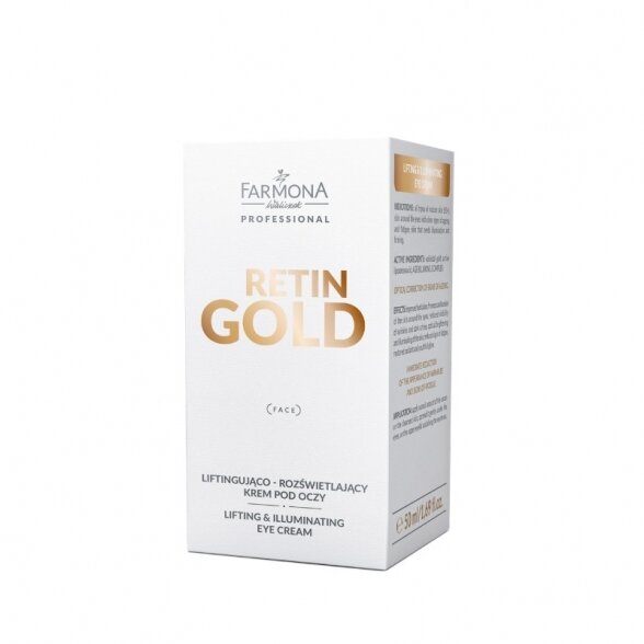 FARMONA RETIN GOLD liftinguojantis - skaistinantis paakių kremas, 50ml