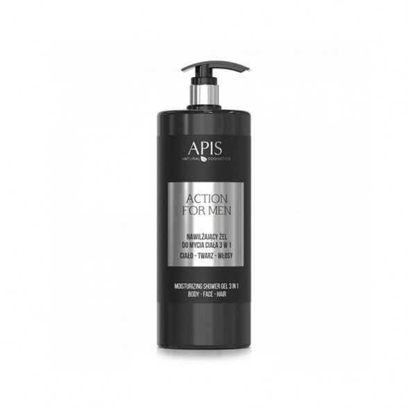 Apis ACTION moisturizing body wash gel 3in1 for men, 1L