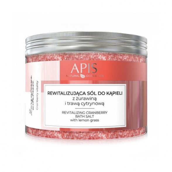 APIS revitalizing bath salt with Cranberry and Lemon, 650gr