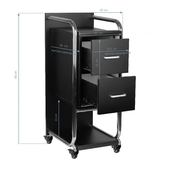 Hairdressing trolley SOLO, black sp. 3