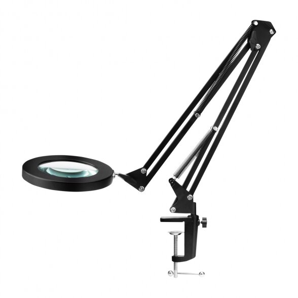 Fixed LED lamp with magnifying glass LED GLOW 308, black sp.