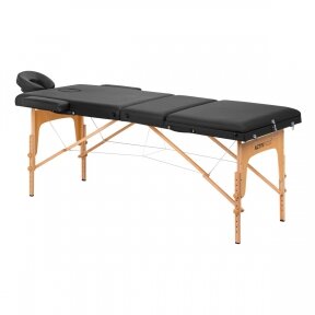 Стол массажный складной деревянный Komfort Activ Fizjo Lux, 3 сегмента, черный