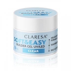 Claresa statybinis nagų priauginimo gelis Soft&Easy gel, Clear, 12g