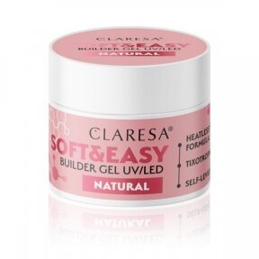 Claresa statybinis nagų priauginimo gelis Soft&Easy gel, Natural, 45g