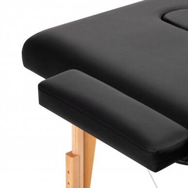 Medinis sulankstomas masažo stalas, Komfort Activ Fizjo Lux ,2 segmentai, juodas 9