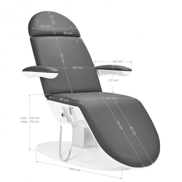 Electric chair for cosmetology procedures ECLIPSE, gray. 3 engines. 14