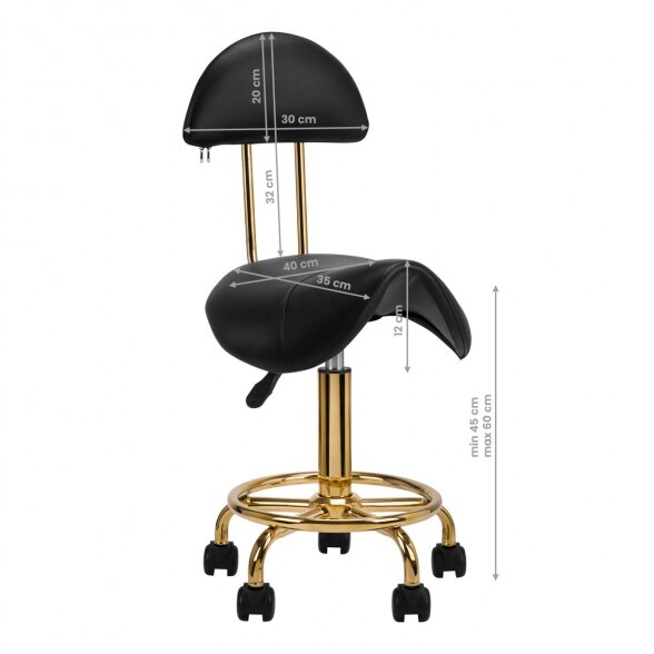 Professional craftsman&#39;s chair 6001G, black/gold 5