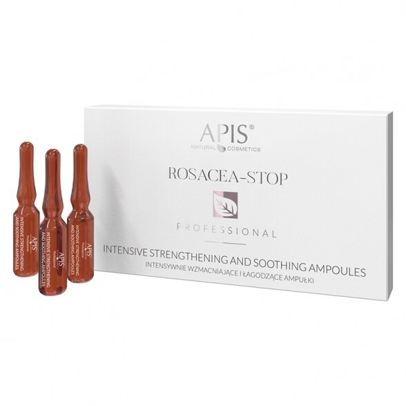 APIS ROSACEA- STOP intensyviai stiprinančios bei raminančios veido ampulės, 10x3 ml