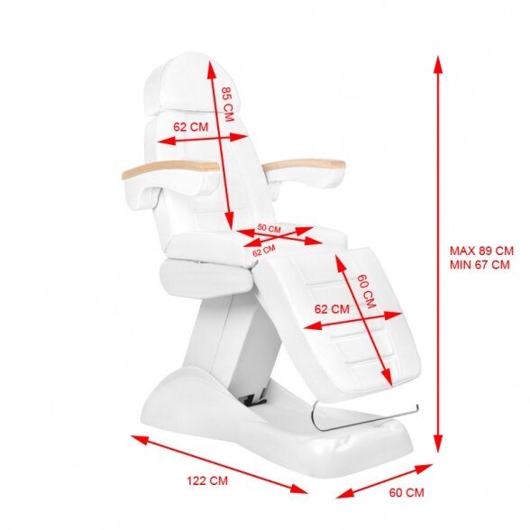 Electric cosmetic chair LUX, white 12