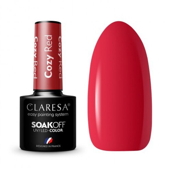 Hibridinis nagų lakas CLARESA COZY RED, 5g