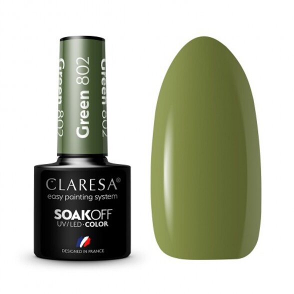 Hybrid nail polish CLARESA GREEN 802, 5g