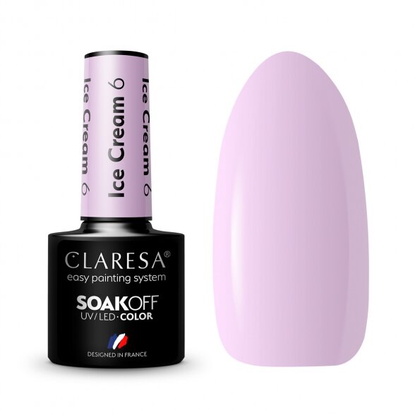 Hybrid nail polish CLARESA ICE CREAM 6, 5g