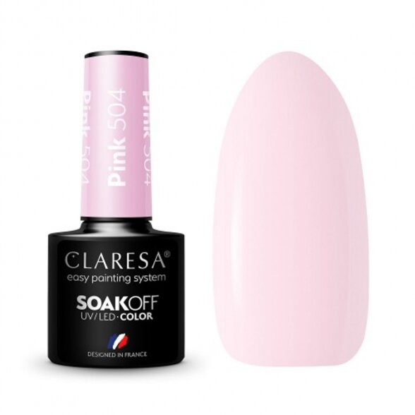 Hybrid nail polish CLARESA PINK 504, 5g