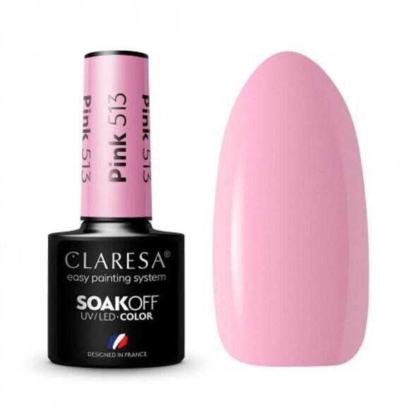 Hibridinis nagų lakas CLARESA PINK 513, 5g