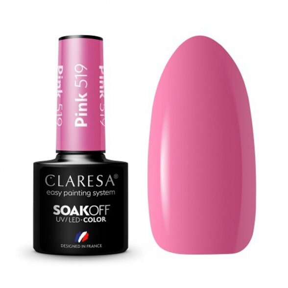 Гибридный лак для ногтей CLARESA PINK 519, 5г