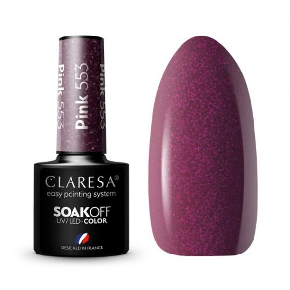 Гибридный лак для ногтей CLARESA PINK 553, 5г