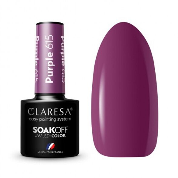 Hybrid nail polish CLARESA PURPLE 615, 5g