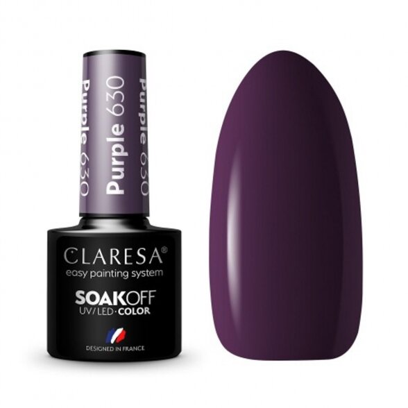 Гибридный лак для ногтей CLARESA PURPLE 630, 5г