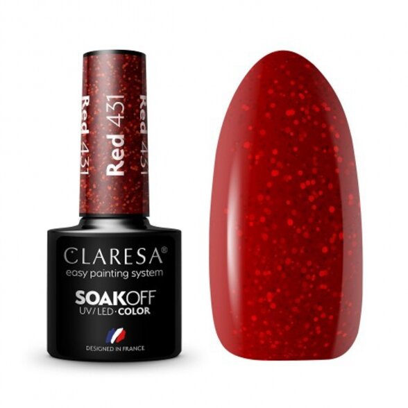 Hybrid nail polish CLARESA RED 431, 5g