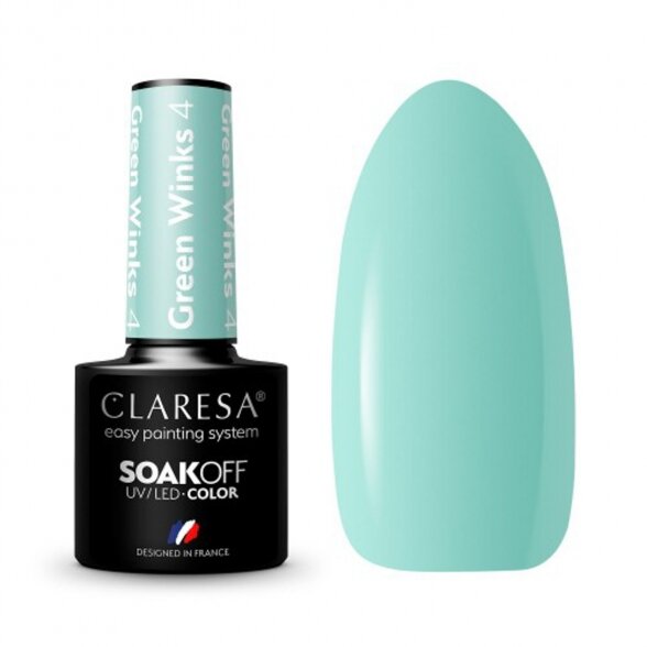 CLARESA GREEN WINKS hybrid nail polish