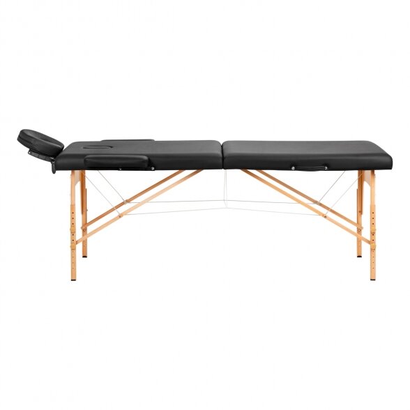 Wooden folding massage table, Komfort Activ Fizjo Lux, 2 segments, black 3