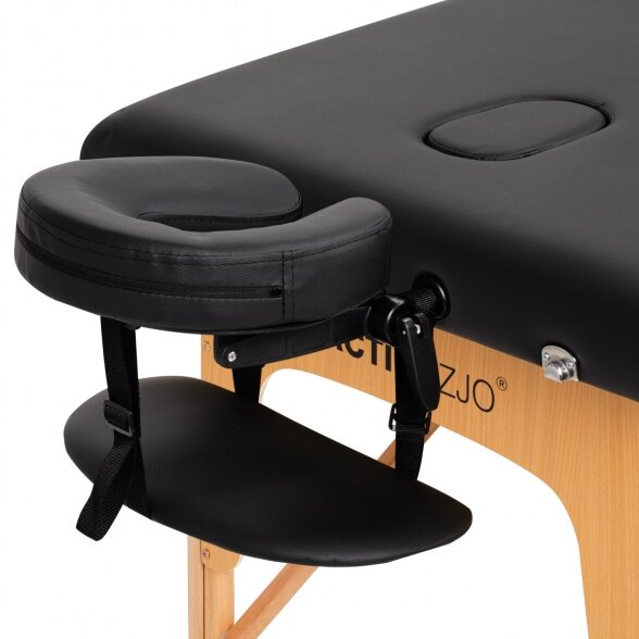 Wooden folding massage table, Komfort Activ Fizjo Lux, 2 segments, black 1