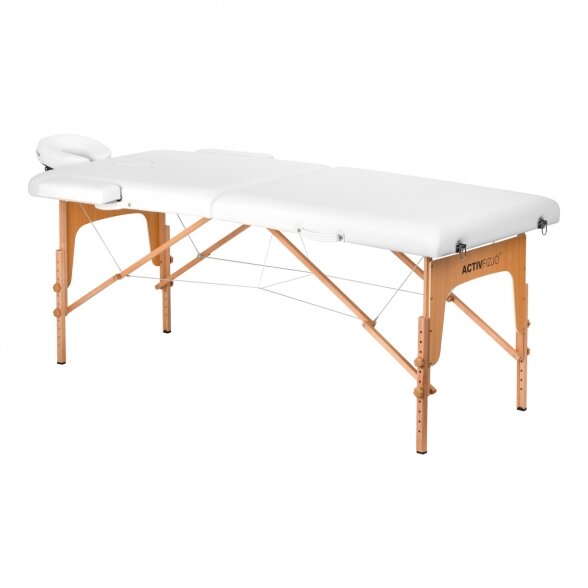 Wooden folding massage table, Komfort Activ Fizjo Lux, 2 segments, white