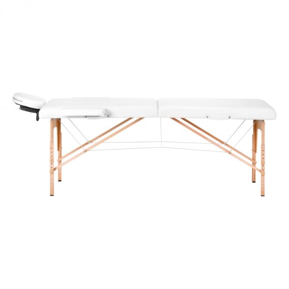 Wooden folding massage table, Komfort Activ Fizjo Lux, 2 segments, white 3