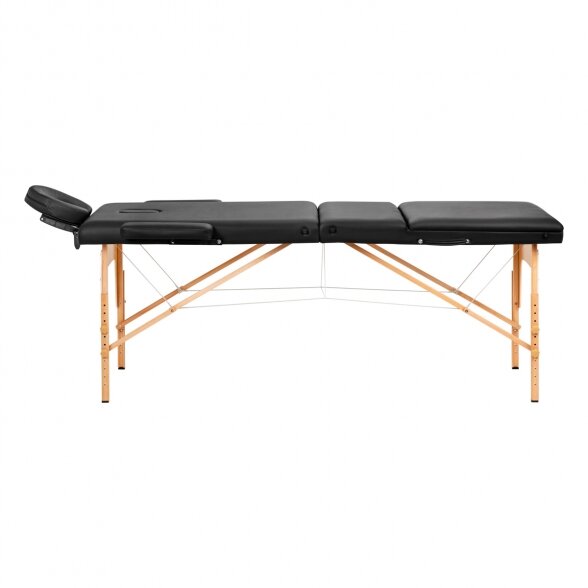 Wooden folding massage table, Komfort Activ Fizjo Lux, 3 segments, black 2