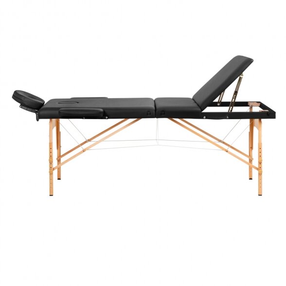 Wooden folding massage table, Komfort Activ Fizjo Lux, 3 segments, black 1