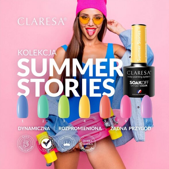 Гибридный лак для ногтей CLARESA SUMMER STORIES 1, 5г 3