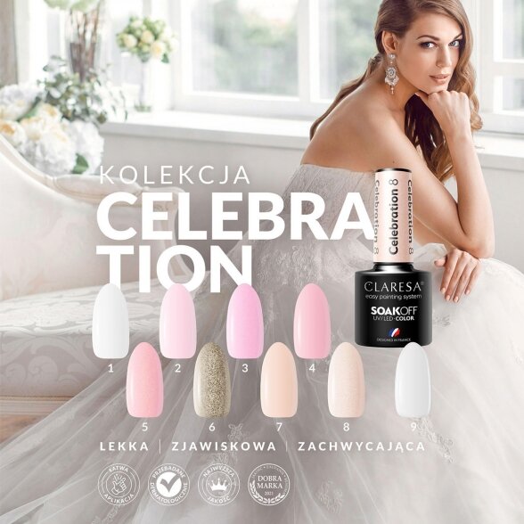 Hybrid nail polish CLARESA CELEBRATION 1, 5g 2